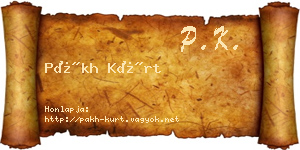 Pákh Kürt névjegykártya